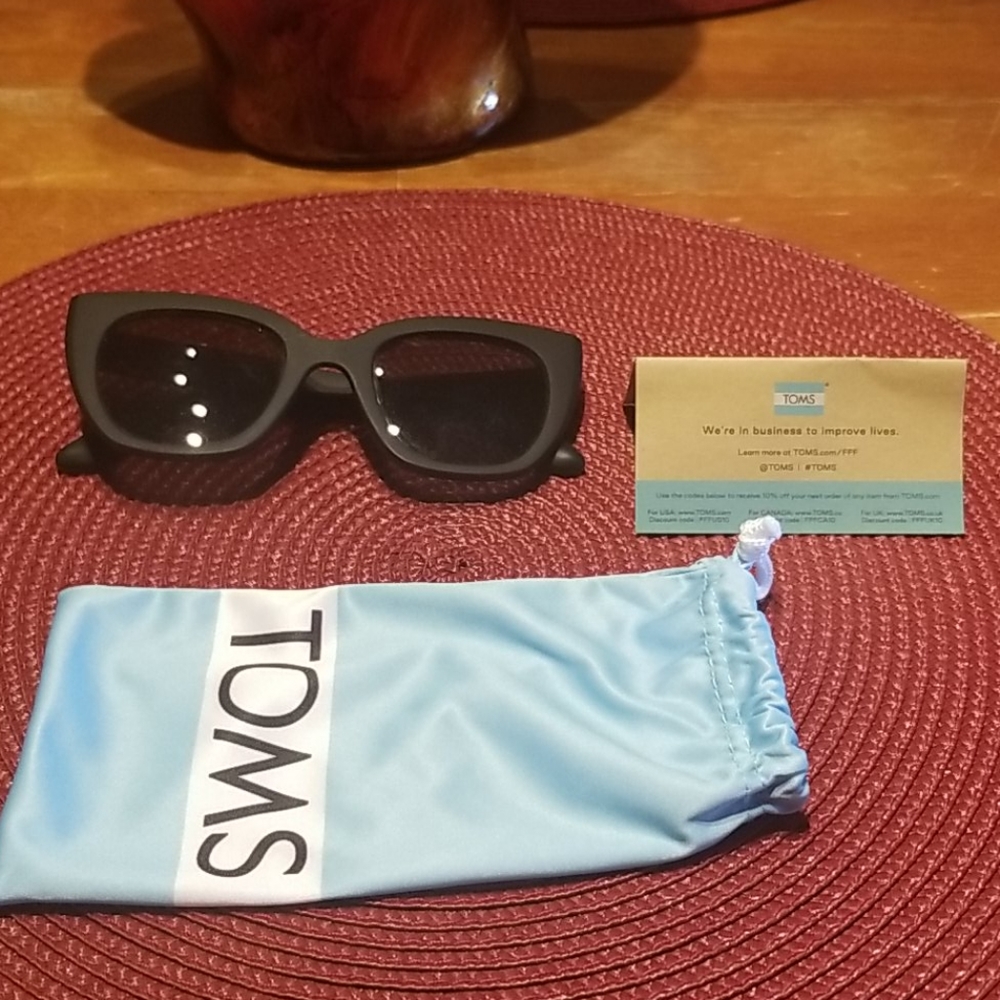 TOMS sunglasses.